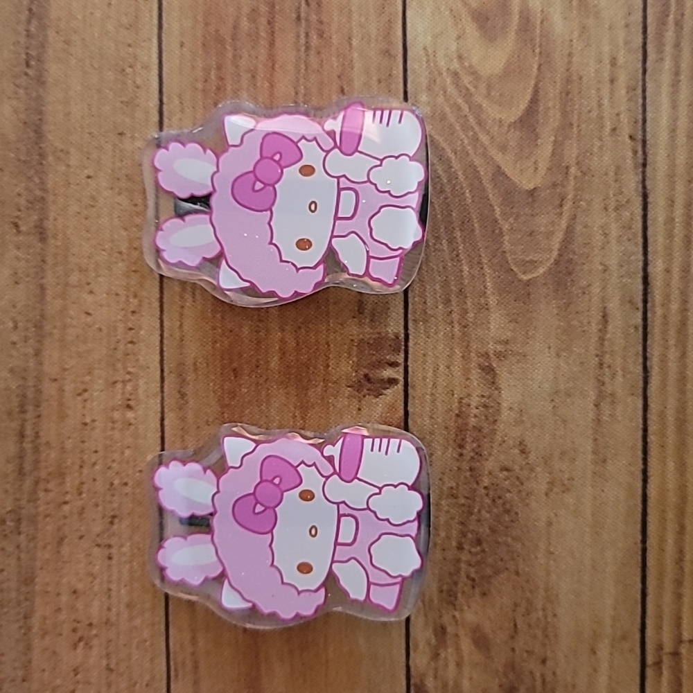 Girls Pink Acrylic Kawaii Hair Clip Accessory